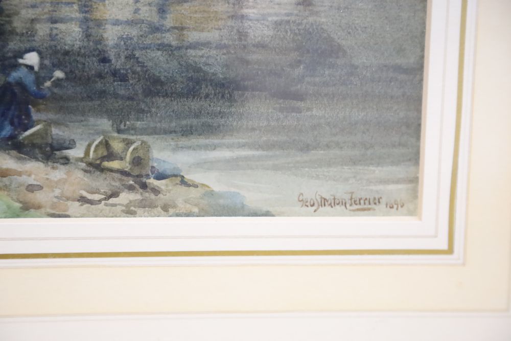 George Stratton Ferrier (1852-1912), watercolour, Dinant, Belgium, signed and dated 1896, 22 x 34cm